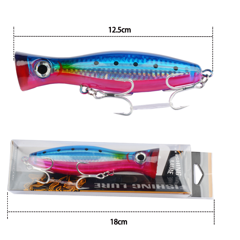 1pc 43g Big Popper Floating Wo - Fishing Hook Treble recension och pris
